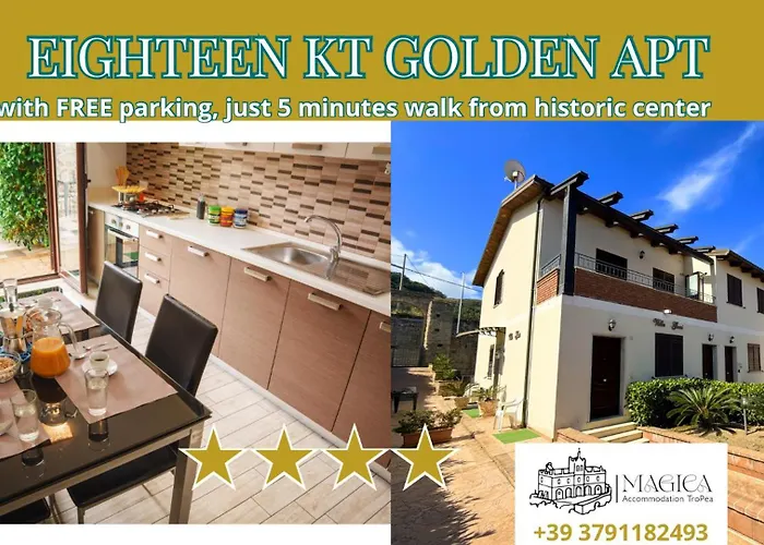 Eighteen Kt Golden - With Garden And Private Parking Just 5 Minutes Walk From The Historic Center Tropea